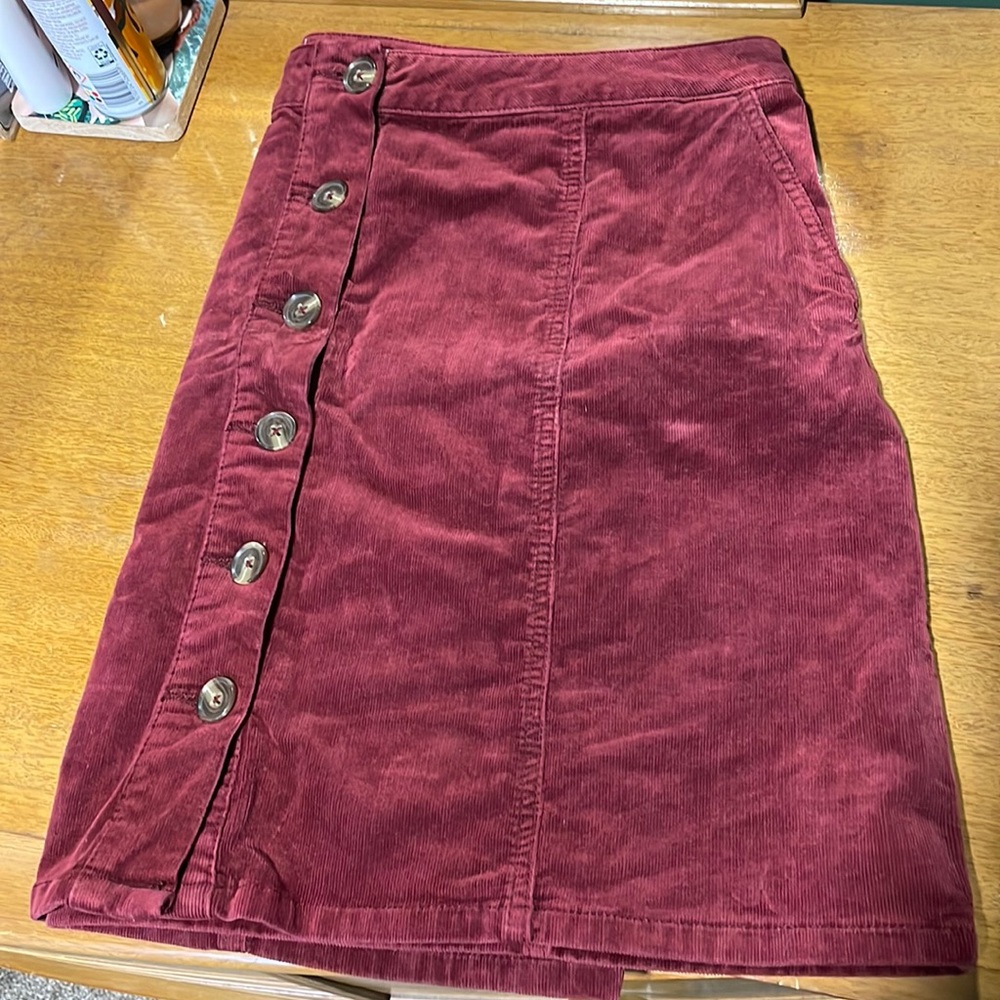 Maroon Corduroy Skirt